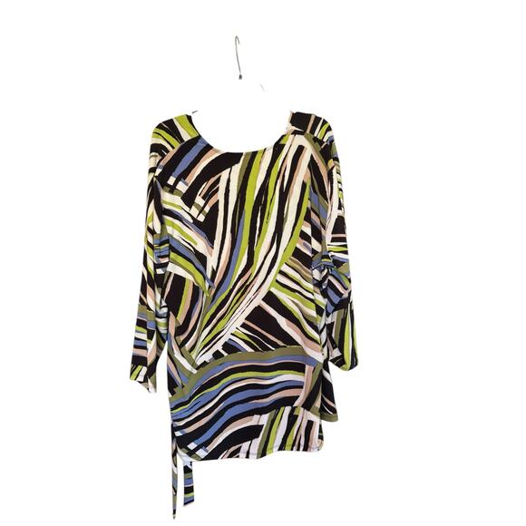 Anne Klein 3X Faux Wrap Top Multicolor Leaf Print Stretch Tunic NWT MSRP$79 - Picture 10 of 10